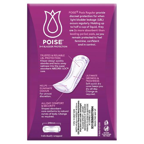 Poise Regular Pads 16 Pack