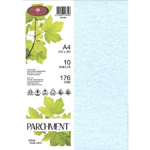 Direct Paper Parchment Card 176gsm Sirius A4 10 Pack