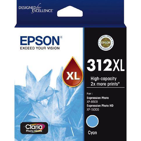 Epson Ink 312XL Cyan Ink Claria Photo HD (830 Pages)