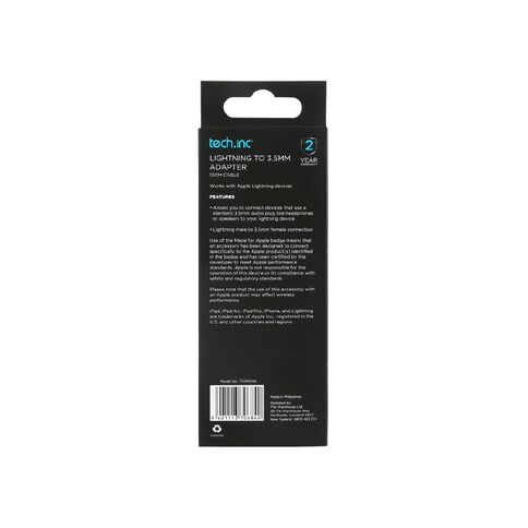 Tech.Inc Lightning To 3.5mm Adapter TIEM104A