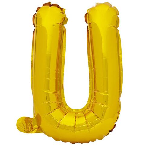 Artwrap Foil Balloon U Gold 35cm