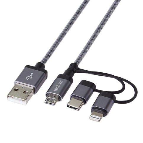 Tech.Inc Micro USB/Lightning/USB-C Cable 1m