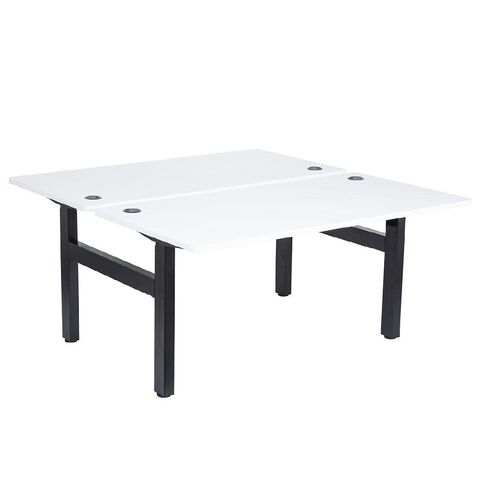 Emerge Back to Back W1800 x 800 Black Legs White Top