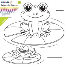 Jasart Smudgi Colour In Canvas Frog 25 x 25cm