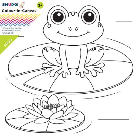 Jasart Smudgi Colour In Canvas Frog 25 x 25cm Jasart Smudgi Colour In Canvas Frog 25 x 25cm