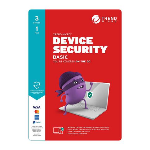 Trend Micro Device Security Basic - 3 Device 1 Year Subscription