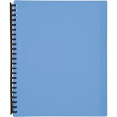 WS Clear Book Refillable 20 Leaf Blue Mid A4