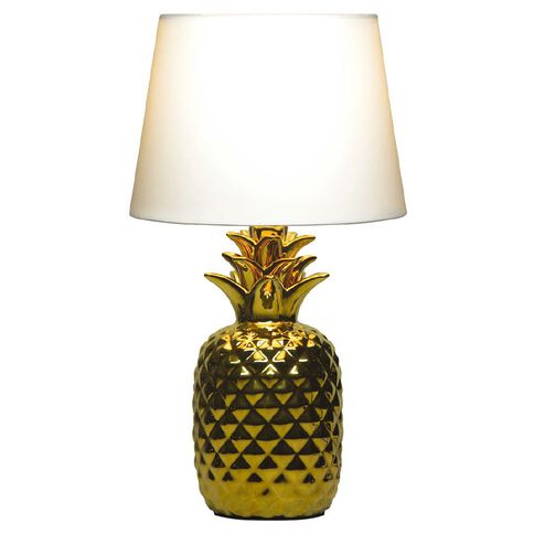 Living & Co Pineapple Lamp - 38.5cm White Gold