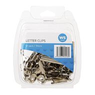 WS Letter Clips 31mm 12 Pack Silver