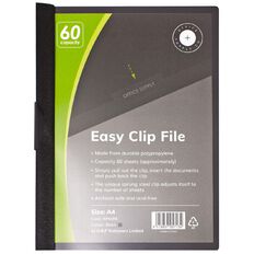 Office Supply Co Easy Clip File 60 Capacity Black A4