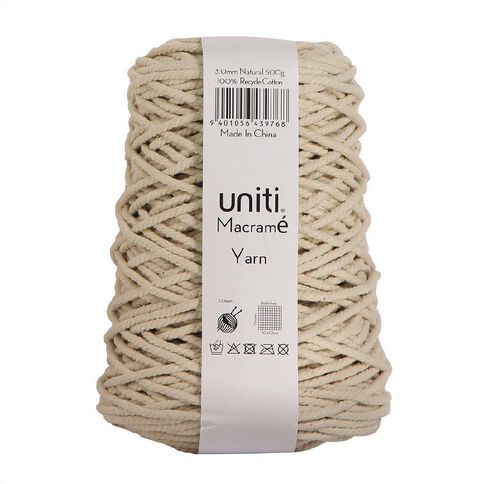 Uniti Macrame Yarn 3mm Natural 500g