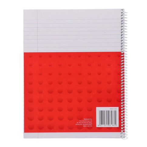 WS Exercise Book 8B4 7mm Ruled Spiral 50 Leaf Wiro Red