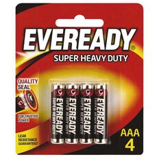 Eveready Super Heavy Duty Batteries AAA 4 Pack