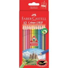 Faber-Castell Grip Coloured Pencils 12 Pack Multi-Coloured 12 Pack