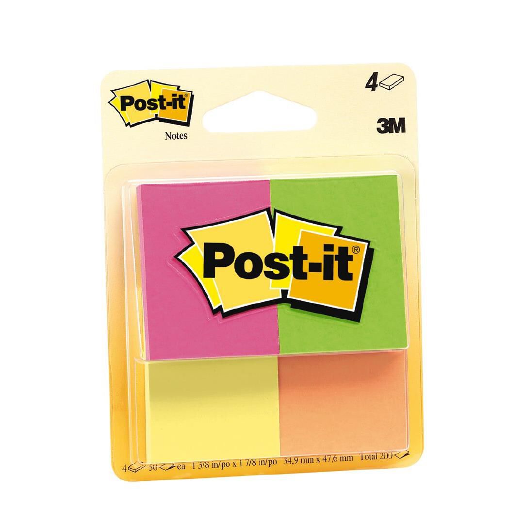Post It Notes 34.9mm x 47.6mm Multi Coloured Warehouse