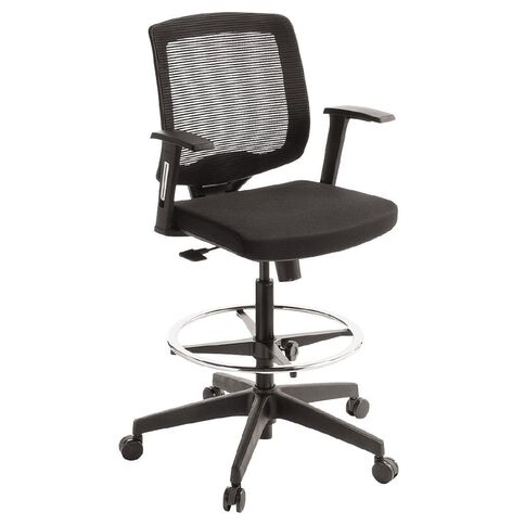 Media Lite Mesh Back Tech Chair with Arms and Footring Black