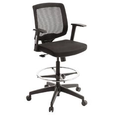 Eden Media Lite Mesh Back Tech Chair with Arms and Footring Black