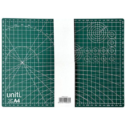 Uniti Cutting Mat 300mm x 220mm x 3mm Green A4