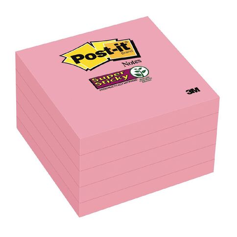 Post-It Super Sticky Notes 5 Pack Neon Pink