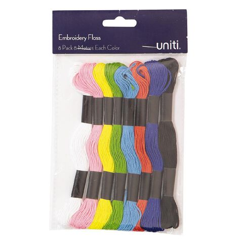 Uniti Embroidery Thread Multi-Coloured 8 Pack