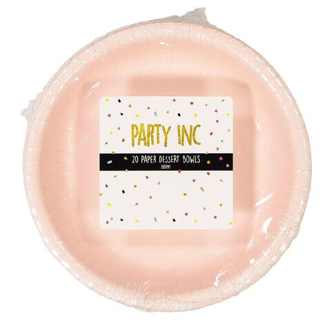 Party Inc Paper Bowls Pastel Pink Mid 20 Pack
