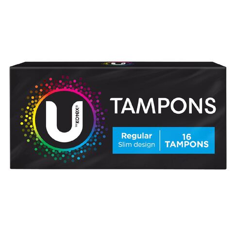 U By Kotex Regular Tampons 16 Pack
