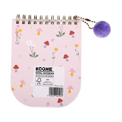 Kookie Mushroom Spiral Small Notebook