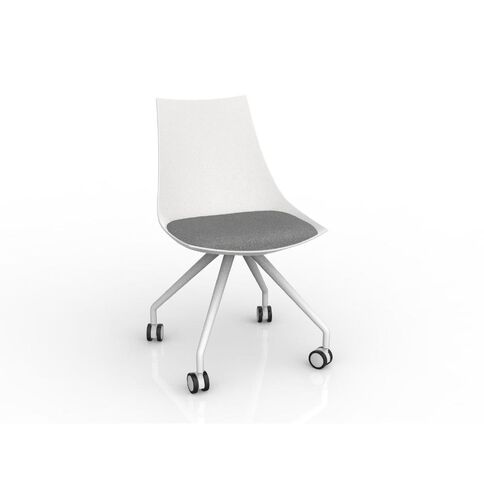 Luna White Stone Chair Grey Mid
