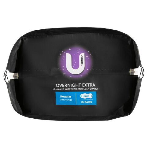 U By Kotex Maxi Overnight Pads with Wings 10 Pack