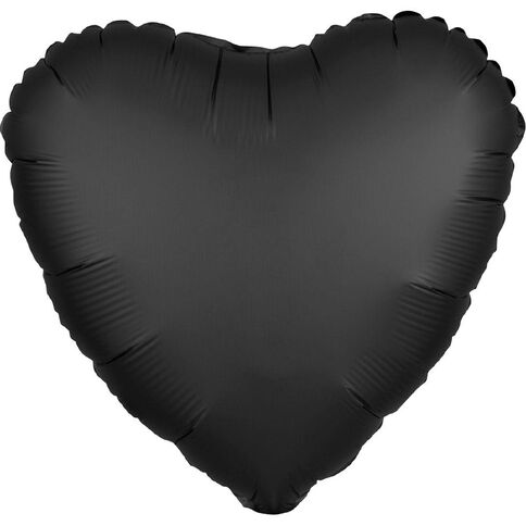 Anagram Satin Luxe Heart Onyx Foil Balloon Standard 17in