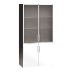 Jasper J Emerge Wood/Glass Doors Cupboard White/Ironstone