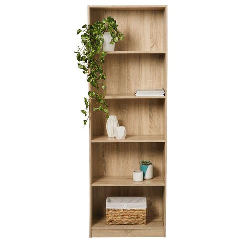 Living & Co Mason Bookcase 5 Tier Oak Look