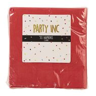 Party Inc Napkins 2Ply 33cm Red Mid 50 Pack