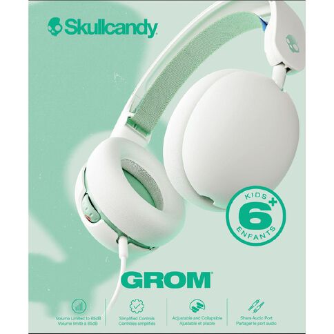 Skullcandy Grom Wired Kids Headphones Bone Seafoam