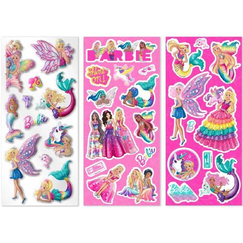 Barbie Bubble Stickers 3 Pack