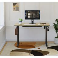 Workspace Height Adjustable Desk 1200W with Drawer Bamboo