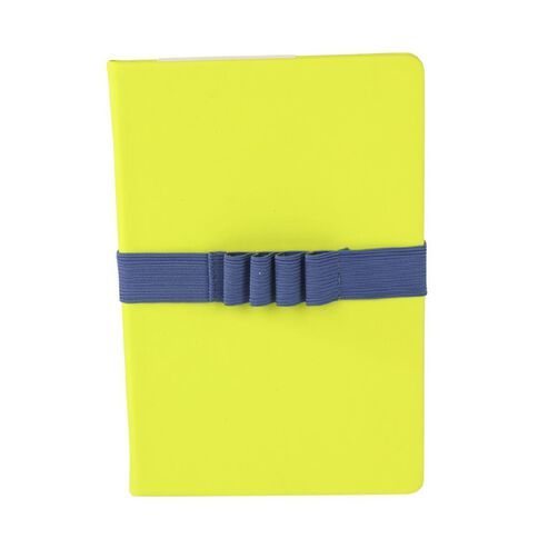 Uniti Stationery Brights Green Elastic A5 Hard Cover Notebook