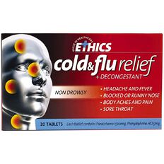 Ethics Cold & Flu Tablets 20s - LIMIT OF 1 PER CUSTOMER