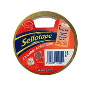Sellotape Double Sided Tape 12mm x 15m Single Clear