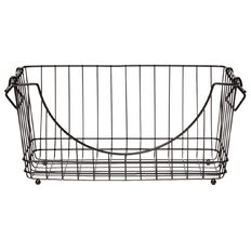 Living & Co Stacking Wire Basket Matte Black