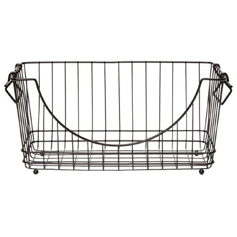 Living & Co Stacking Wire Basket Matte Black