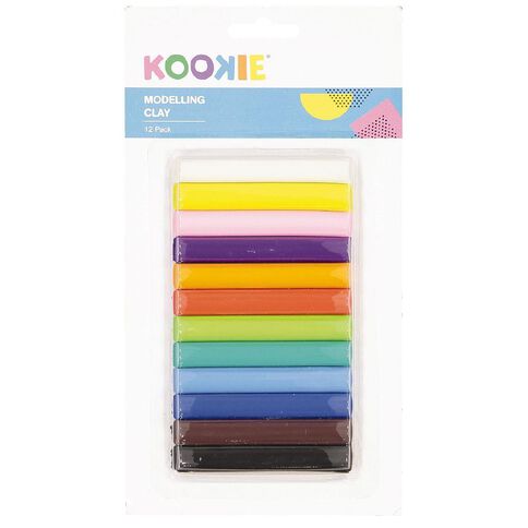 Kookie Modelling Clay Multi-Coloured 12 Pack