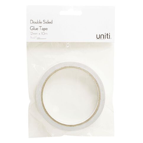 Uniti Double Sided Glue Tape 10m Clear 12mm