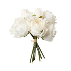 Living & Co Artificial Peony Bunch Vintage White