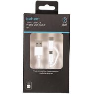 Tech.Inc 2-in-1 USB-C & USB Micro Cable 1m White