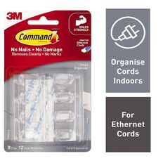 Command Small Cord Organizers with Strips Clear