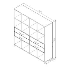 Zealand 12 Cubby with 4 Drawers Coastal Elm
