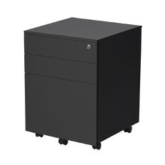 Firstline 3 Drawer Metal Mobile Black
