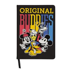 Mickey Mouse PU Notebook Wide Elastic With Loops Black A5