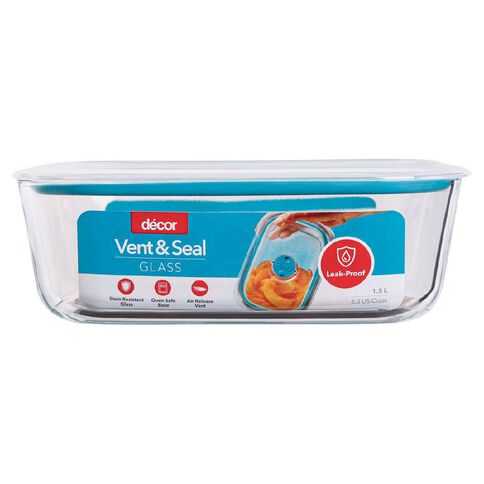 Decor Vent & Seal Glass Oblong Clear 1.5L